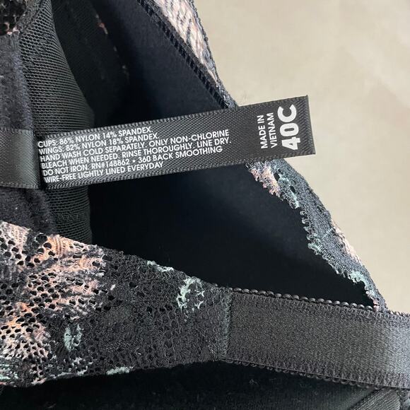 Torrid NWT Lightly Lined Everyday Wire-Free Bra Floral 360° Back Smoothing 40C - Picture 10 of 11